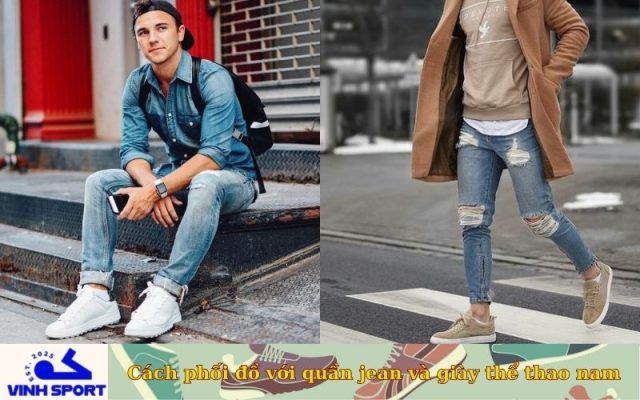 Cách phối đồ với quần jean và giày thể thao nam